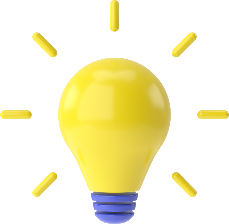 Light bulb. Idea icon. Incandescent lamp. 3D illustration.